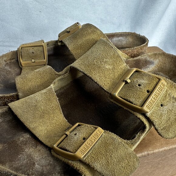 Birkenstock - Arizona Yellow Suede Sandals Slip-ons - EU Size 38 - Picture 8 of 11